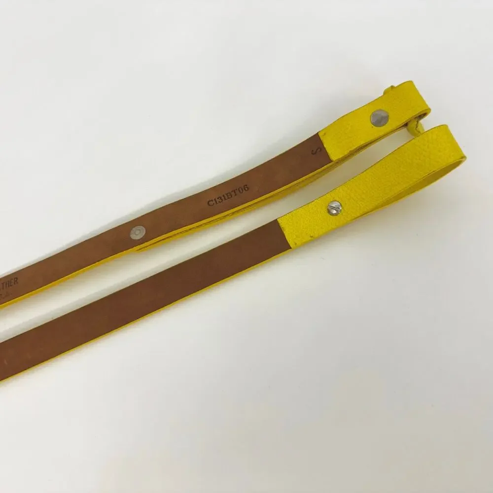 Worth Embossed Leather Waist Belt Yellow S Made in USA